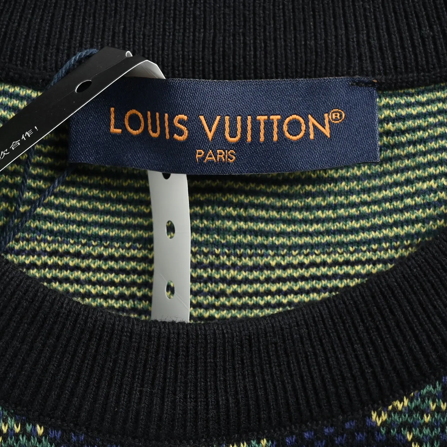 Louis Vuitton/Louis Vuitton contrasting color old flower jacquard knitted short sleeves